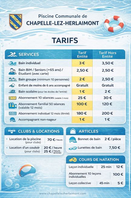 tarif piscine
